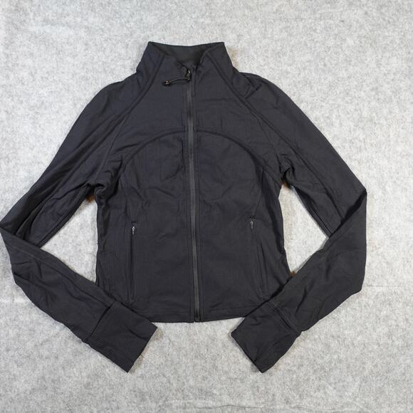 Lululemon Jacket Womens 10 Ribbed Nulu Cropped Define Full Zip Black - Picture 1 of 7
